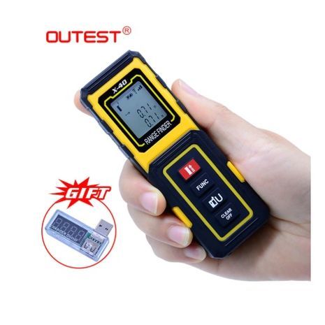 מודד מרחק לייזר מיני רולטקה לייזר עד 40 מטר מרחק OUTSET