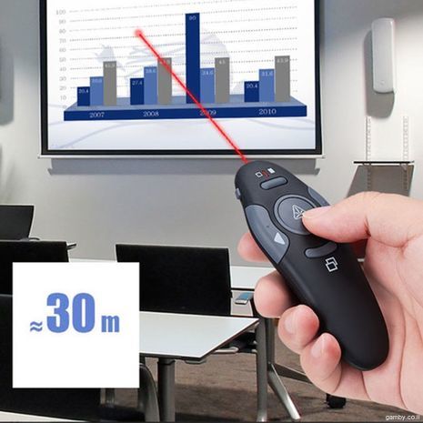 PowerPoint Red Laser Pointer with 2.4GHz Remote Control Wireless USB PPT Clicker Y5GE