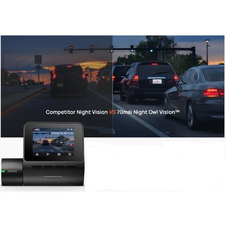 מצלמה דרך DVR - 70mai A200. מסך LCD בגודל 2 אינץ'.רזולוציה 1080P . זווית צפייה130° הקלטת ערוץ כפול, ראיית לילה.