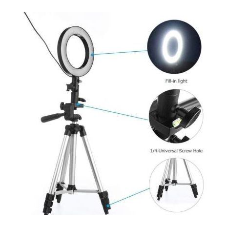 Кольцевая светодиодная лампа - ринг диаметр 26 см со штативом  Ring Fill Light CXB-260 26sm  LED +