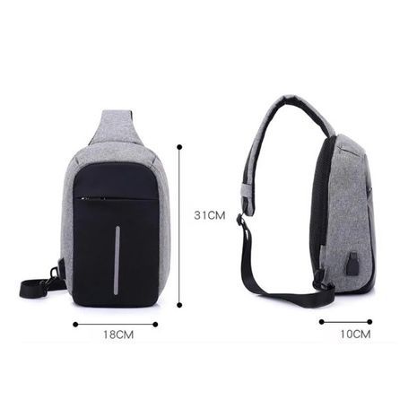 תיק צד - גב נגד גניבה עם יציאה USB