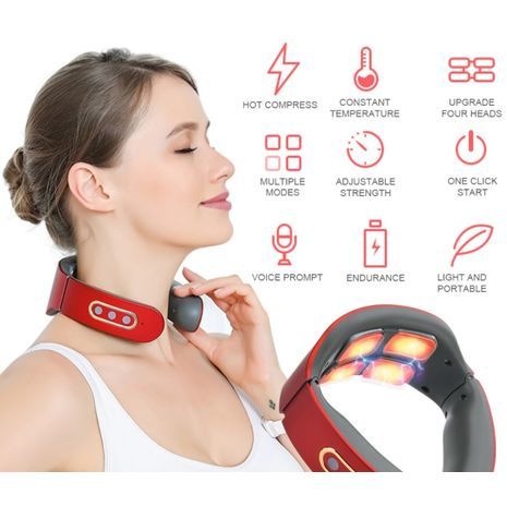 JT-808 מכשיר מסאז לעיסוי צוואר תרמי , דופק חשמלי, אינפרא אדום, מגנטי ,טיפול חום , טיפול מרגיע, אפקט הרפיה, הקלה בכאב צוואר הרחם.