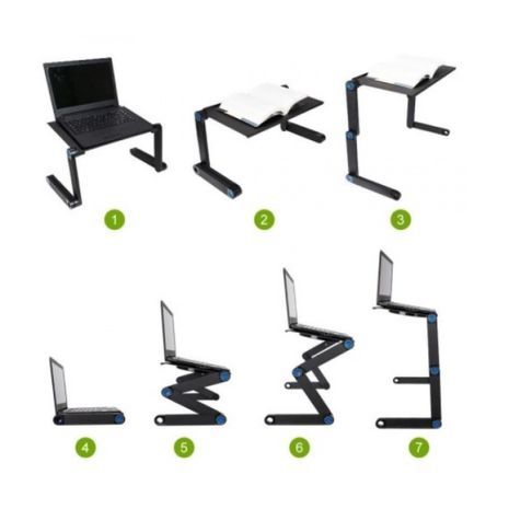 שולחן - טרנספור מתקפל למחשב נייד, טאבלט ומטרות אחרות. גדול ונוח. עם מאוורר.