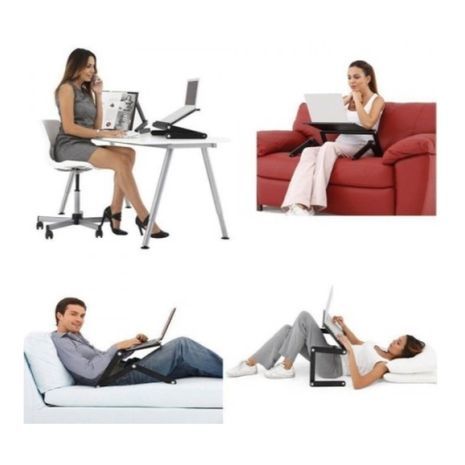 שולחן - טרנספור מתקפל למחשב נייד, טאבלט ומטרות אחרות. גדול ונוח. עם מאוורר.