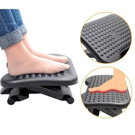 מעמד לרגליים מתכוונן. הדום ארגונומי עם 3 מצבי גובה - זווית הטיה של 30 מעלות לבית, למשרד. משטח עיסוי החלקה. משפר את היציבה ואת זרימת הדם Footrest