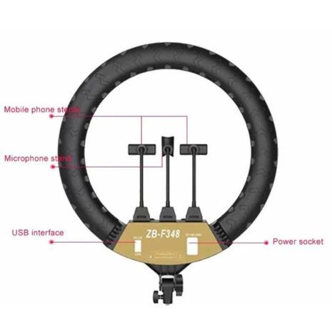 ZB-F488 תאורה מקצוית רינג לד ס”מ 55 ס”מ איכותי + חצובה 2.1 מטר + שלט  רחוק