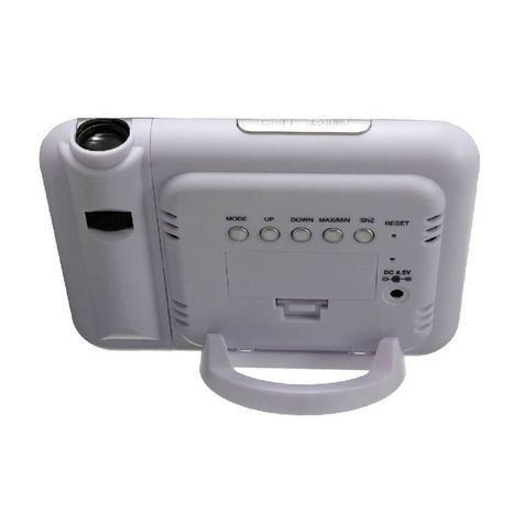 שעון מעורר דיגיטלי עם מקרן תקרה וקיר ו שעון הקרנה רב תכליתי עם פונקציית אזעקת נודניק. תצוגת LCD סופר ברורה עם תחנת מזג אוויר מפורטת. שעון מעורר עם מקרן זמן על הקיר או התקרה