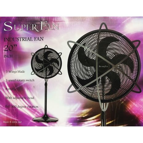 מאוורר מקצועי 20 אינץ ', סיבוב 360 מעלות ומאוורר  120W מעלה ומטה SUPER FAN