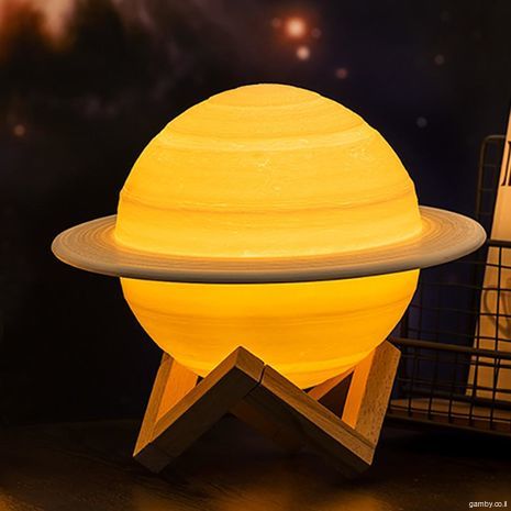 Big beautiful lamp-lamp. Night light in the shape of Saturn. Changing colors and brightness. Can work without plug, USB charge. Remote control control