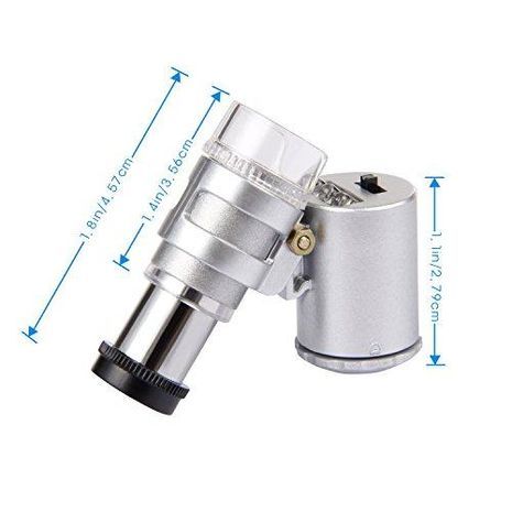 מיקרוסקופ כיס, מיני במארז ועם תאורת LED וגלאי אולטרה סגול פי 60