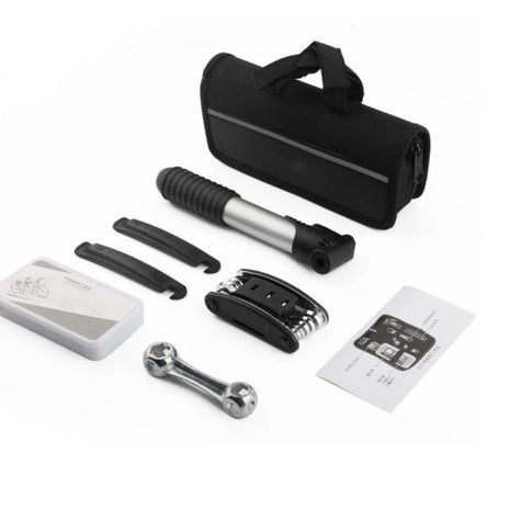 תיק תיקון אופניים בתיק . ערכת נסיעות לרוכבים בתיק