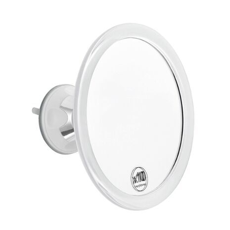 מראה קוסמטית  / מראת איפור. הגדלה פי 10 / פי עשרה. סובב 360 מעלות. תאורת LED כוס יניקה על אריחים, זכוכית או משטח חלק אחר