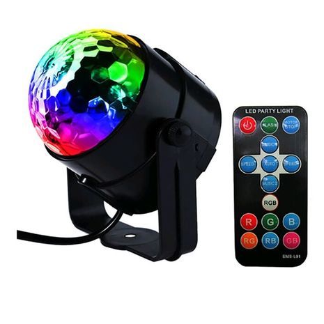 LED Party Light . USB . כדור דיסקו  לבית , טבע , לרכב +  שלט רחוק