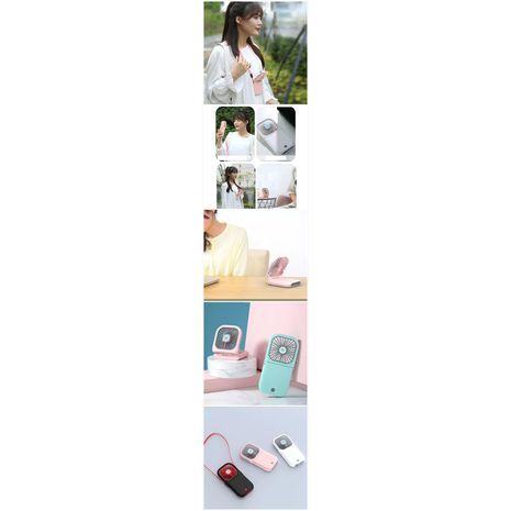 Folding fan with rechargeable battery. Powerful mini fan handheld and tabletop with rechargeable battery and chest strap F30 Halter