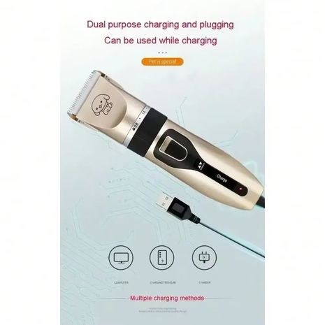 מכונת תספורת לחיות מחמד. טרימר נטען לכלבים, חתולים וחיות מחמד אחרות + כלים לטיפוח שיער וציפורניים Pet Hair Clipper