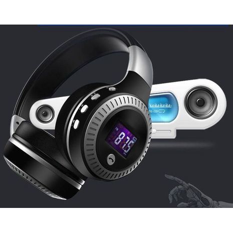 Дигитальные большие беспроводные наушники блютуз ( наушники Bluetooth ) , HI-Fi , стерео c экраном , микрофоном , радио и слотом SD ZEALOT B19