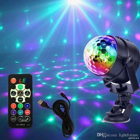 LED Party Light . USB . כדור דיסקו  לבית , טבע , לרכב +  שלט רחוק