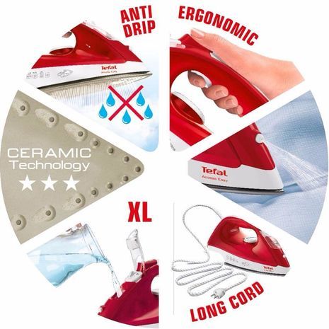 קרמי מגהץ אדים טורבו  2100W Tefal Access Easy FV1533