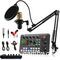 Podcasting and Streaming Kit: BM-800 Condenser Microphone, Mixer, Desktop Stand with F998 Audio Interface — Set for PC and Smartphone, Studio Recording, and Broadcasting, with Voice Changing and Sound Mixing Features