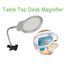 Illuminated magnifying glass tabletop Table magnifier with LED backlight, 2.5X + 5X magnification, lens diameter-90mm  MG4B-5