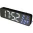 שעון מעורר דיגיטלי קומפקטי שולחן/קיר עם תצוגת מראה, טמפרטורה, לחות ומתח USB, DCX-671