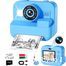 מצלמת ילדים עם הדפסה מיידית (כמו פולארויד). מצלמה דיגיטלית באיכות צילום גבוהה עם פוקוס אוטומטי ופלאש כפול - מתאימה לבנים ובנות