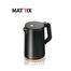 Decorative removable teapot, model NIS, matte black color with a relief pattern, MATRIX, 1800 W, 1.8 L