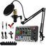 Podcasting and Streaming Kit: BM-800 Condenser Microphone, Mixer, Desktop Stand with F998 Audio Interface — Set for PC and Smartphone, Studio Recording, and Broadcasting, with Voice Changing and Sound Mixing Features