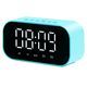 Multifunctional LED mirror alarm clock 5-in-1, Bluetooth speaker, with radio, MP3 player, thermometer microphone, built-in rechargeable battery.