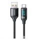 Braided cable U78 USB-USB-C 1.2m 6A, fast charging black + LED display charging power