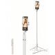 Tripod stand, transformer selfie stick for smartphone and photo/video cameras with Bluetooth remote. Height 1.7m.