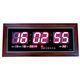 Large digital wall clock with date and temperature gauge in wooden frame 53X22 sm